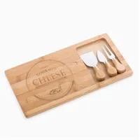 Excellent Houseware Champ Bambus Käsebrett | Set, Schneidebrett, braun