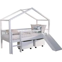 Vipack Hausbett 90 x 200 cm Buche massiv lackiert weiß