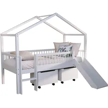 Vipack Hausbett 90 x 200 cm Buche massiv lackiert weiß