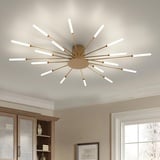 RRBEST LED Deckenleuchte Wohnzimmer,Wohnzimmerlampe Moderne Minimalistische Deckenlampe Innen Dekorative Deckenbeleuchtung für Wohnzimmer, Schlafzimmer und Büro(18 Köpfe, Gold)