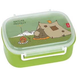 sigikid Lunchbox Lunchbox 17 x 11 x 7 cm, Polypropylen, (1-tlg), Spülmaschinengeeignet, Motiv-Deckel mit der Hand spülen grün Luxentu