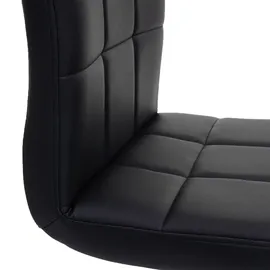 Mendler Einzelst�ck | 2er-Set Esszimmerstuhl Kavala II, Küchenstuhl, höhenverstellbar Drehmechanismus ~ Kunstleder schwarz, Fuß schwarz
