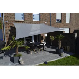 Floracord Vierecksonnensegel HDPE Silbergrau 360 cm x 360 cm