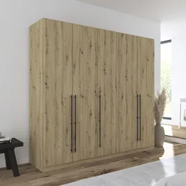 Rauch Wäscheschrank AVOLA 226 x 229 x 54 cm Braun/Schwarz