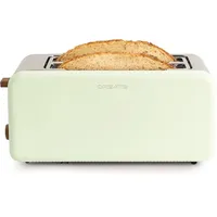 CREATE/TOAST RETRO XL/Grüner Toaster/ 6 Leistungsstufen, Krümelschublade, Thermostat, Auftauen, Aufwärmen, 2 breite Scheibenschlitze, 1500W