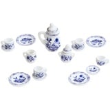 Miniatur Kaffeeservice 1-3,5cm - 15 Teile - blau/weiß Zwiebelmuster Hobbyfun