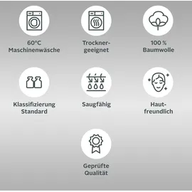 MY HOME Juna Handtuch 16 x 21 cm grau 6 St.