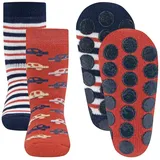 Ewers Stoppersocken 2er-Pack Autos/Ringel blau/rot, 19-22