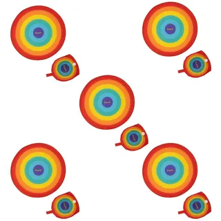 FISURA – Runder faltbarer Fächer. Original faltbarer Handventilator. Faltbares Frisbee. Tragbarer Fächer für Partys. 20 zentimeter. (Regenbogen, 5 Stück) - Einheitsgröße