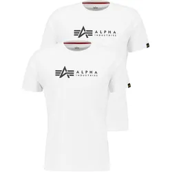 Rundhalsshirt »Label T 2 Pack«, Gr. XL, 2xwhite, , 40631757-XL
