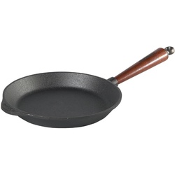 Skeppshult Bratpfanne Griff aus Buchenholz, Gusseisen (1-tlg), unbeschichtetes Gusseisen, Ø 28 cm, Induktion schwarz