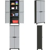 Kunststoffschrank 68x39x171,5 Cm - Aufbewahrungsbox - Garderobe - Werkzeugschrank - Regal - Grau - Home & Living