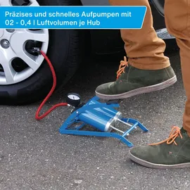 Sander Fußluftpumpe Doppelzylinder blau