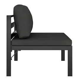 vidaXL Modular-Sofa-Mittelteil mit Kissen Aluminium Anthrazit