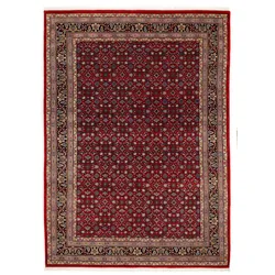 Orientteppich OCI DIE TEPPICHMARKE "Himla Herati" Gr. 1, rot (rot, blau), B:70cm H:20mm L:140cm, Wolle, Teppiche, Fransenteppich, reine Wolle, hochwertig handgeknüpft, mit Fransen, warmes Raumklima