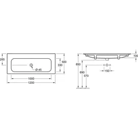 Villeroy & Boch Finion Schrankwaschtisch 120 x 50 cm 4164C3R1