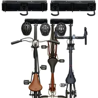 Relaxdays Fahrrad Wandhalterung, 6 Fahrräder & Helme, hochkant, schwarz