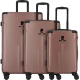 Pierre Cardin 4 Rollen Kofferset 3-teilig pink gold