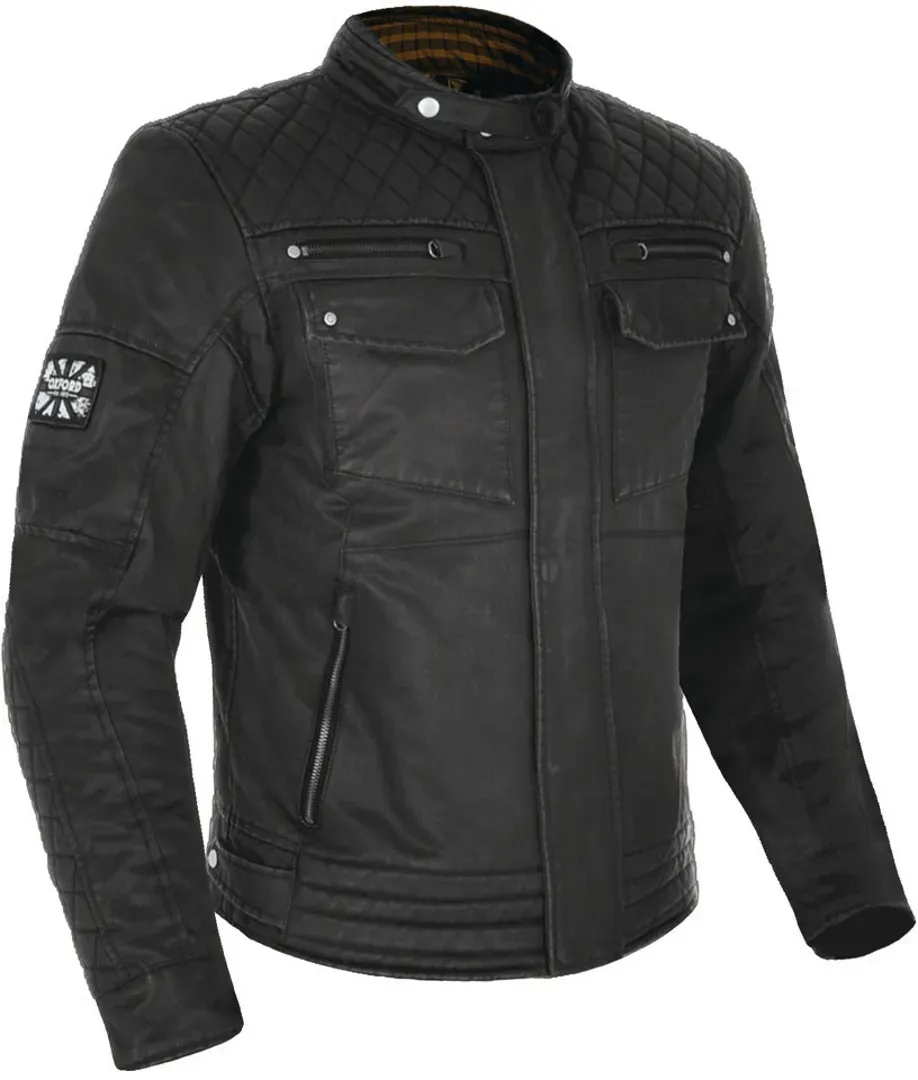 Oxford Hardy Wax Motorfiets textiel jas, zwart, S