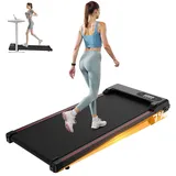 HomeFitnessCode Laufband mit Neigung für Zuhause - Walking Pad Laufpad mit Steigung Walkpad Untertisch Elektrisch 1-8 KMH Walking Klein Band Gehband Treadmill, Schwarz