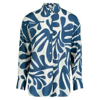 Zero Oversized-Bluse mit Blattmuster CreamBlue,40 | 40