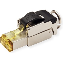 Roline feldkonfektionierbarer RJ-45 Stecker Kat.6A, STP, silberfarben, Server Zubehör, Schwarz, Silber