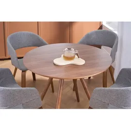 miliboo Design-Esstisch rund Ø 90 cm Nussbaum