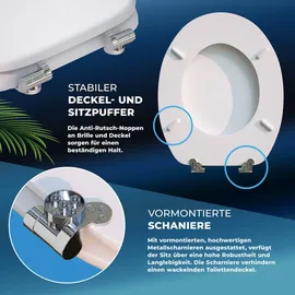 CASARIA WC-Sitz Absenkautomatik Weiß