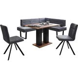 massivline&more Eckbankgruppe MASSIVLINE & MORE "Martina", blau (spanplatte, metall, mercury 121 blaugrau, blau, grau, schwarz), T:65cm, Holzwerkstoff, Massivholz, Polyester, Sitzmöbel-Sets, Eckbankgruppe, frei im Raum stellbar