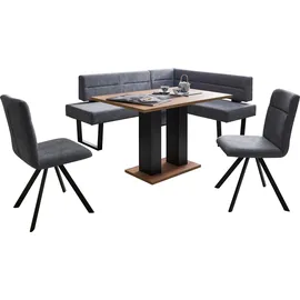 massivline&more Eckbankgruppe MASSIVLINE & MORE "Martina", blau (spanplatte, metall, mercury 121 blaugrau, blau, grau, schwarz), T:65cm, Holzwerkstoff, Massivholz, Polyester, Sitzmöbel-Sets, Eckbankgruppe, frei im Raum stellbar