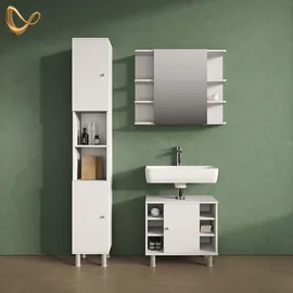 livinity Waschbeckenunterschrank Fucino 60 x 54 cm Weiß