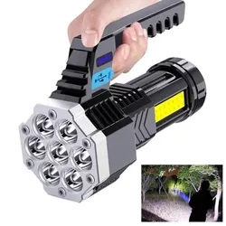 Praktische Hand-Taschenlampe mit Seitenlicht, LED-Taschenlampe, tragbare Outdoor-Taschenlampe