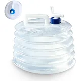 Tragbarer Wasserkanister mit Hahn, 15L Faltbarer Wassertank, Wasserbehälter, Trinkwasser Kanister, Lebensmittelecht Wasserspeicher Zubehör Gadgets für Camping Reisen Auto Strand Haustieren (1PCS)