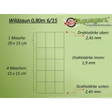 Aquagart 50m Wildzaun Forstzaun Weidezaun 80/6/15 Schwere Ausführung+ Z-Profil Zaunpfo...