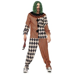 Leg Avenue Kostüm Crazy Creepy Clown, Leichtes Clownskostüm – wahlweise für Zirkus oder Freakshow schwarz XL