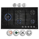 Phonix Phönix PG-905L Gaskochfeld Einbau Kochfeld Glas Gaskocher 5 Kochplatten autark