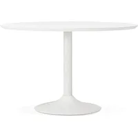 KADIMA DESIGN Runder Esstisch, Weiß, Holz & Metall, 120x120x77,5