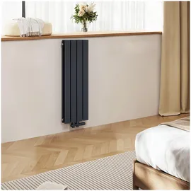 EMKE Flachheizkörper 900 x 300 mm 446 W anthrazit Mittelventil