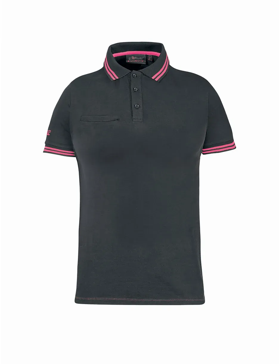 U-Power Polo-Shirt Way Lady - grey fucsia - L