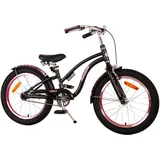 TPFSports Miracle Cruiser Kinderfahrrad - Mädchen - 18 Zoll - Rücktritt + Handbremse - Mattschwarz