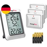 Temppro Funk Thermometer Hygrometer Innen Außen Mit Außensensor | Digitale Wette