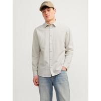 JACK & JONES Herren Jjesummer Linen Shirt Sn Langarmhemd, Crockery/Stripes:/White, S EU