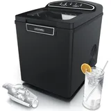 Arendo Eiswürfelmaschine 1,8 Liter Eiswürfelbereiter, Eiswürfel in 7,5 - 8,5 min, Ice Cube Maker, 105 Watt, Schwarz