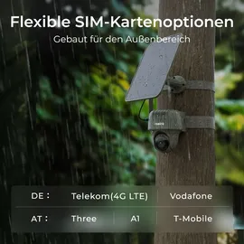Reolink Wildkamera 4K 8MP Überwachungskameras 3G/4G LTE mit 360o Rundumsicht,No-Glow,Tiererkennung, 355°/90° Schwenk,Bewegungsmelder,2-Weg-Audio