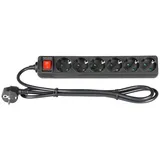 Adam Hall 8747S6 Steckdosenleiste mit Schalter 6-fach Schwarz Schutzkontakt