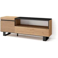 SKRAUT HOME Tv-Schrank, Eiche, Holzwerkstoff, Rechteckig, 35x57x150 cm, Wohnzimmer,