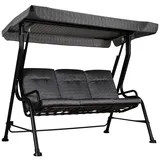Outsunny Hollywoodschaukel grau/schwarz 3-Sitzer 84A-140BK