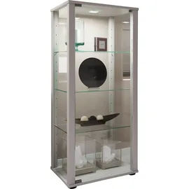 VCM Standvitrine Kavisa 50 x 38 x 115 cm Silber