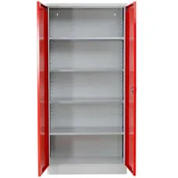Proregal Stahlschrank, Rot, Metall, Rechteckig, 92x195x50 cm, Arbeitszimmer, Aktenschränke
