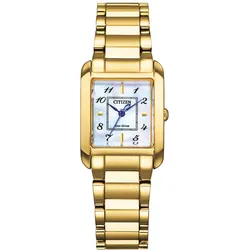Citizen EW5602-81D Eco-Drive Solar Damen-Armbanduhr Goldfarben/Perlmutt